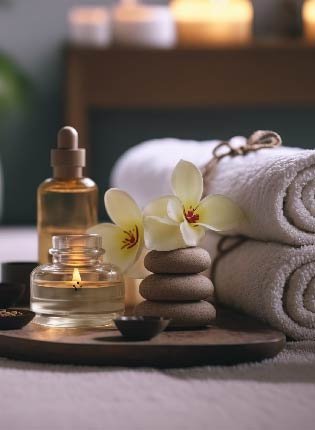Towel and Oil of Tanta Massage Spa